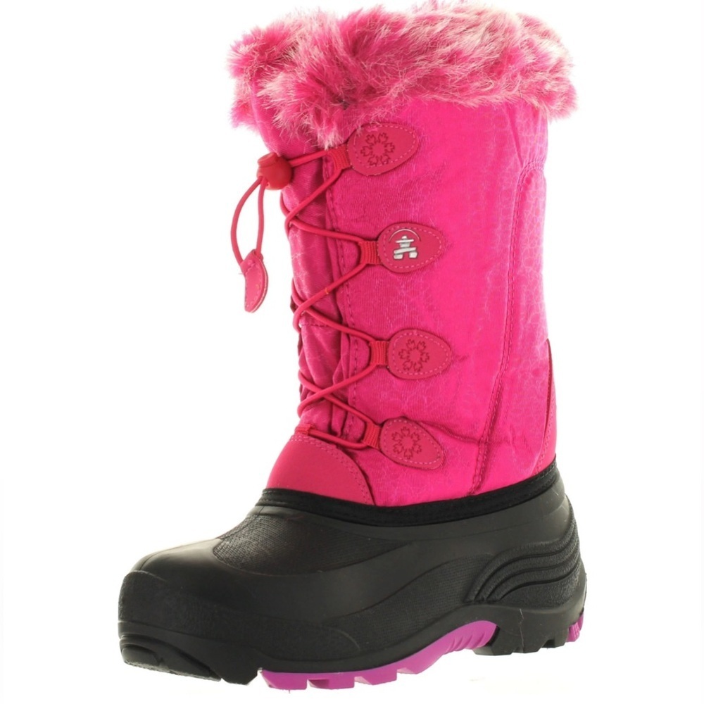 Kamik Fuchsia and Black Waterproof Winter Kids Boots